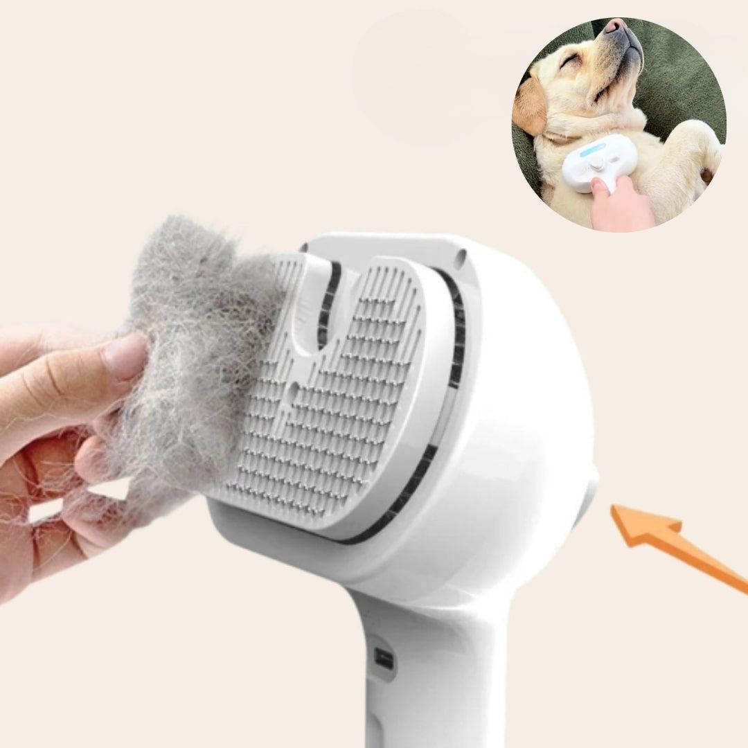 Hundebürste & Katzenbürste | Bürste für Kurzhaar & Langhaar mit Dampffunktion | FurMeister