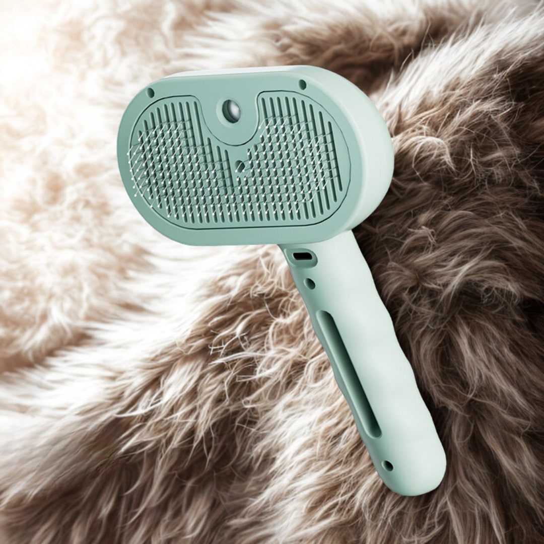 Hundebürste & Katzenbürste | Bürste für Kurzhaar & Langhaar mit Dampffunktion | FurMeister