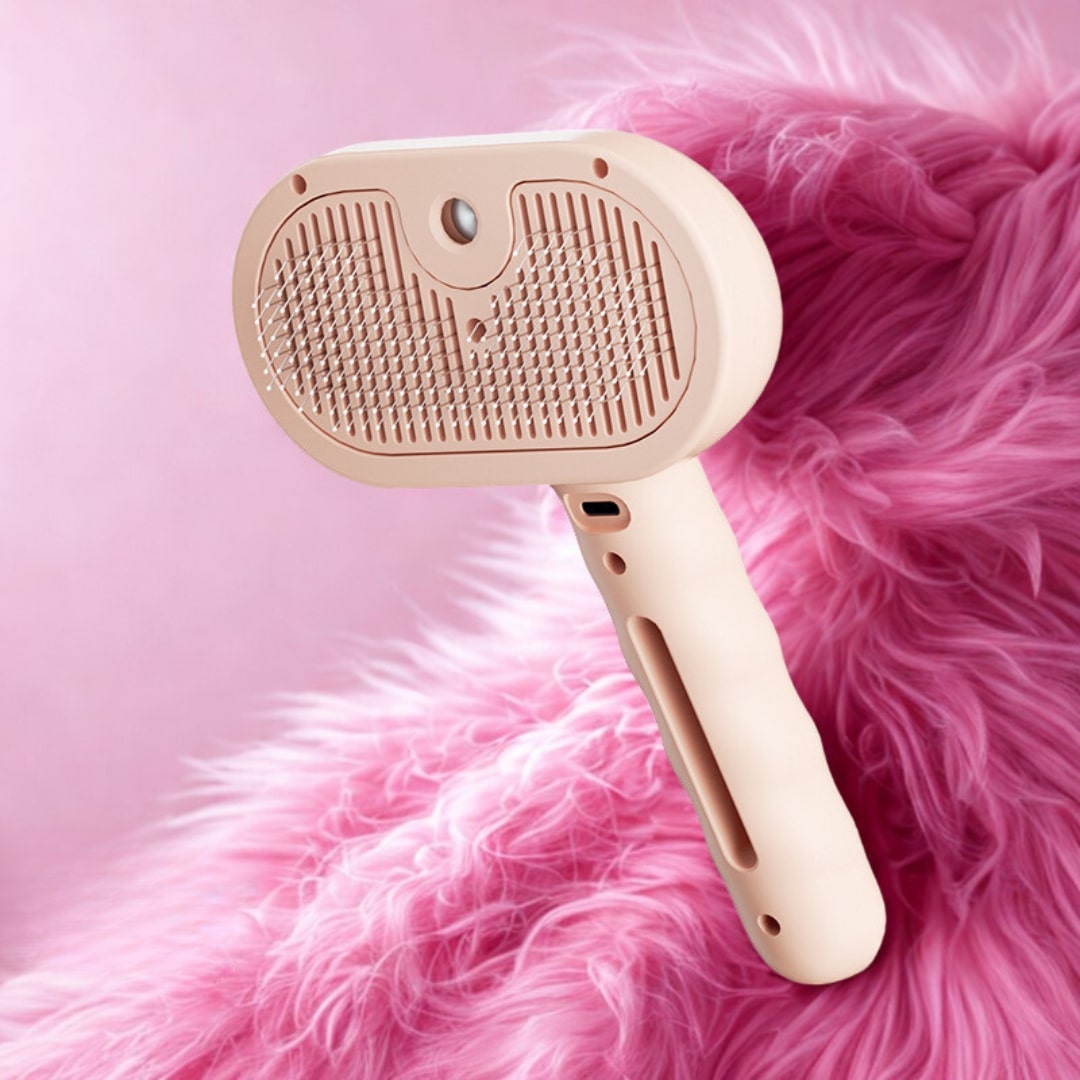 Hundebürste & Katzenbürste | Bürste für Kurzhaar & Langhaar mit Dampffunktion | FurMeister